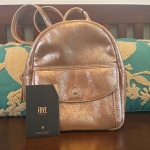 NWT Frye Melissa mini backpack in silver multi (rose gold tone)